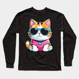 Cool Kawaii Cat Long Sleeve T-Shirt